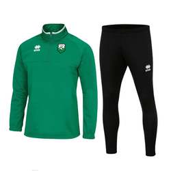 Dres treningowy POLONEZ WARSZAWA zielony — bluza z personalizacją i czarne spodnie dresowe