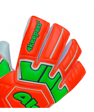 Rękawice 4Keepers Guard Fogo MNC Junior z płynem do czyszczenia - pianka Super Soft, krój Mixed Cut, usztywnienia palców