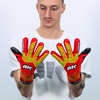 Rękawice 4KEEPERS NEO LAVA NC Junior z płynem do czyszczenia - technologia NEW BASIC GRIP i nowoczesna czerwona kolorystyka z żółtymi akcentami