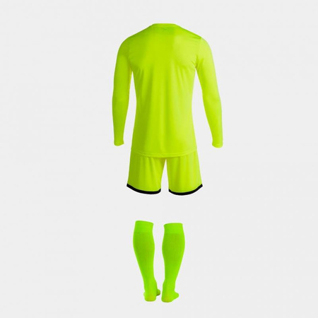 Zestaw bramkarski Joma Zamora VI 102248.061 SET - trzyczęściowy komplet w kolorze jasnym żółtym, koszulka z długim rękawem i graficznym wzorem, elastyczne szorty, profesjonalne getry