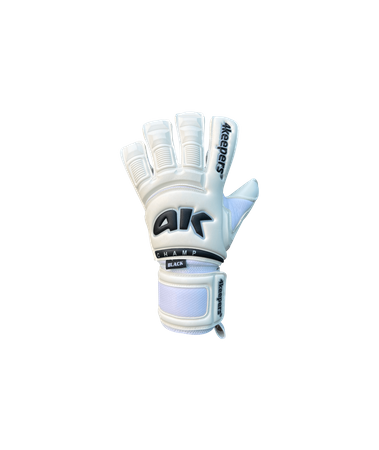 Rękawice 4Keepers Champ Black VI RF2G z płynem do czyszczenia - technologia Super Soft Grip, krój Roll Finger 2nd Gen, elegancka biel