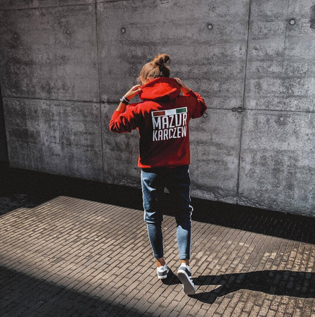 Bluza bawełniana lifestyle kangurka z nadrukami (PREMIUM)