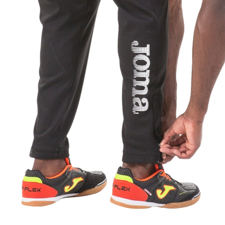 Spodnie dresowe Joma KS TERESIN czarne – elastyczne w pasie i z rozpinanymi nogawkami