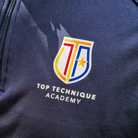 Bluza treningowa Top Technique Academy granatowa - ciepła bluza Joma Faraon z herbem klubu i inicjałami zawodnika