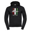 Bluza z kapturem MAZUR KARCZEW czarna – nadruk DTF, barwy klubowe, bawełna