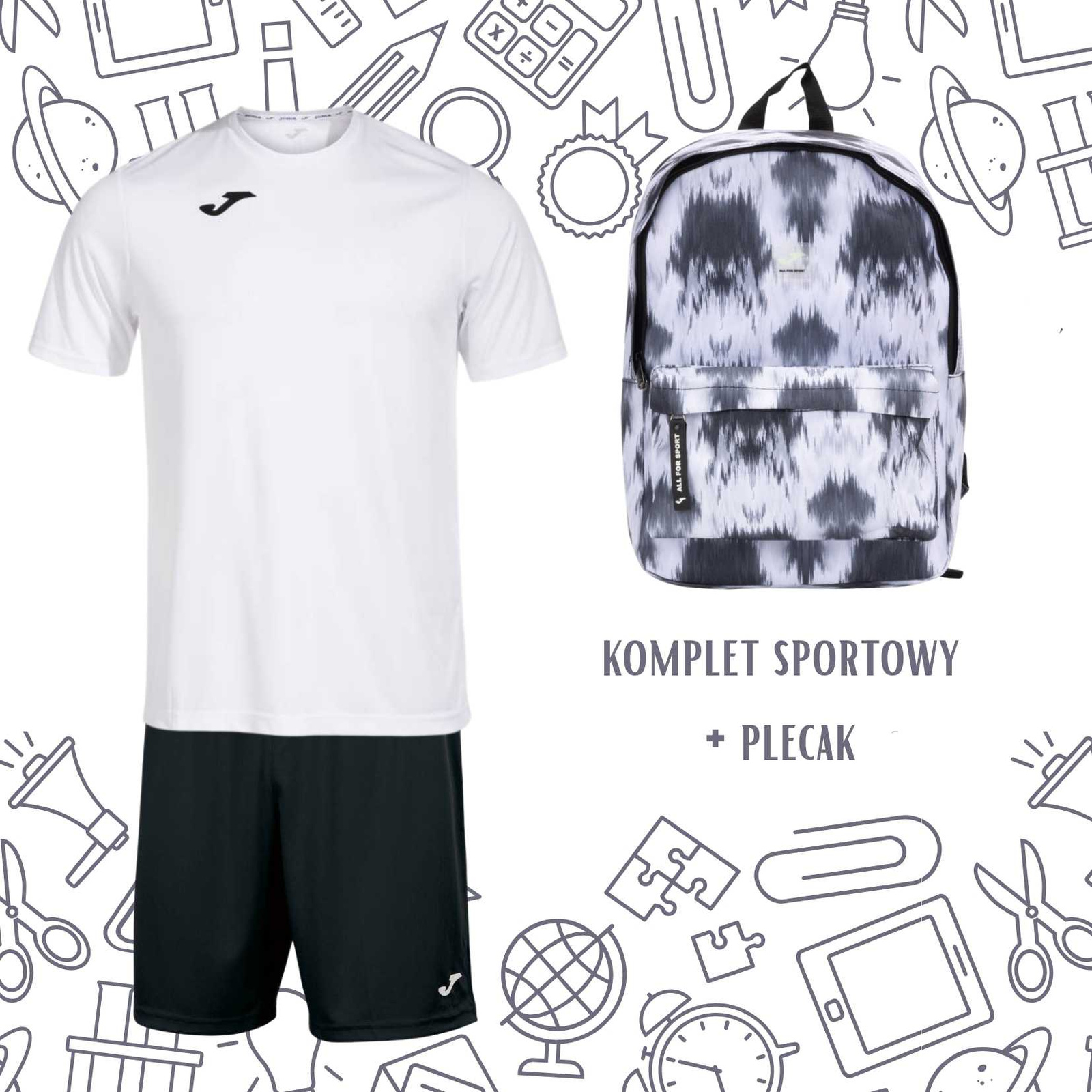 Zestaw szkolny JOMA 100052.200 + 100053.100 + 401482AA747C – funkcjonalny komplet sportowy z plecakiem w morskich kolorach