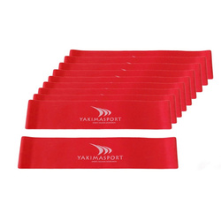 Guma fitness – zestaw 20 gum czerwonych o średnim oporze do treningu oporowego i rozciągania