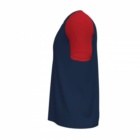 Koszulka piłkarska Joma Academy IV 101968.336 - granatowo-czerwona, krótki rękaw, oddychający materiał, t-shirt sportowy