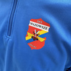 Bluza treningowa JOMA MAZOWSZE GRÓJEC niebieska czesana tkanina z suwakiem, herb DTF i nazwa klubu, personalizowana dla kibiców