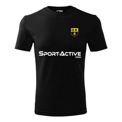 Koszulka treningowa OKS START OTWOCK czarna – bawełniana z herbem żakardowym i nadrukiem dla zawodników Otwockiego Klubu Sportowego