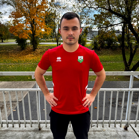 Koszulka treningowa POLONEZ WARSZAWA czerwona - lekka i swobodna z herbem 3D