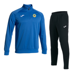 Komplet dresowy UKS PRIMERA z herbem DTF, personalizowany, pomarańczowo-czarny, dla kibiców i zawodników