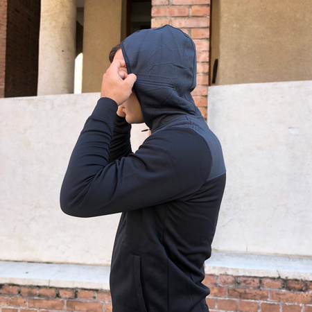 Bluza Joma Campus Street 103770.100 - czarno-szara, sportowa, z kapturem, na zamek, wygodna