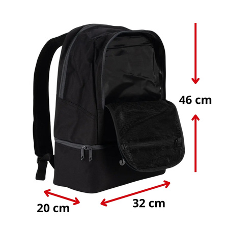 Plecak Joma Estadio III 400234.100 czarny plecak sportowy funkcjonalny oraz wygodny przeznaczony zarówno na treningi jak i do szkoły