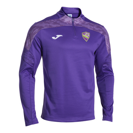 Bluza JOMA AP11 fioletowa bluza z krótkim suwakiem, herb DTF i napis na plecach