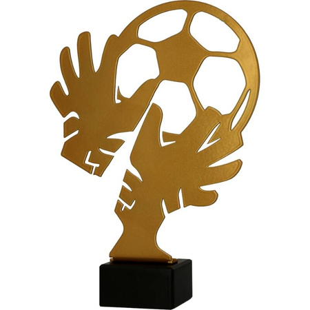 Statuetka TF ML-SOC3 – dynamiczna złota figura bramkarskich rękawic z piłką