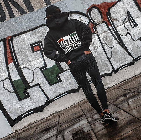 Bluza bawełniana lifestyle kangurka z nadrukami (PREMIUM)