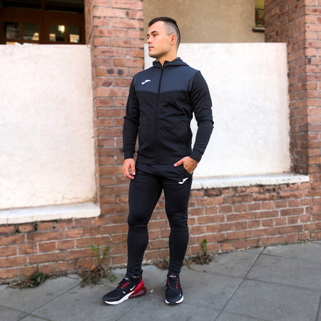 Bluza Joma Campus Street 103770.100 - czarno-szara, sportowa, z kapturem, na zamek, wygodna