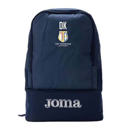 Plecak Top Technique Academy granatowy – plecak sportowy z herbem klubu i inicjałami zawodnika