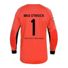 Bluza bramkarska MKS OTWOCK czerwona - herb, numer na plecach i reklamy