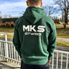 Bluza z kapturem MKS OTWOCK zielona – bawełniana kangurka z herbem DTF i nazwą na plecach, personalizowana
