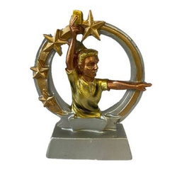 Statuetka piłkarska PC 31201 H13 zawodnik triumfator złote gwiazdy trofeum dla najlepszego sportowca 13 cm