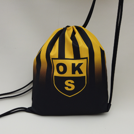 Worek OKS Start Otwock – pakowny z grafiką OKS Otwock na całości, 100% poliester, sublimacja logo, alternatywa dla plecaka