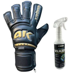 Rękawice 4Keepers Champ Gold Black VI RF2G z płynem do czyszczenia - technologia Giga Grip, krój Roll Finger 2nd Gen, ekskluzywny czarno-złoty design