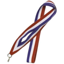 Wstążka BI 22mm V2.R-W-B – trójkolorowa wstążka do medali z karabińczykiem