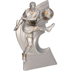 Statuetka TF RP2016 – srebrna figura piłkarza w dynamicznym strzale