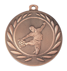 Medal BI DI5000.C brązowy z wizerunkiem piłkarza oddającego strzał z woleja