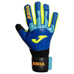 Rękawice bramkarskie Joma Brave 401366.721  lateksowe pokrycie, ochrona palców, regulowany mankiet, niebiesko-żółty design