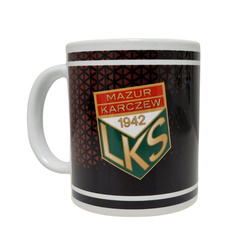 Kubek MAZUR KARCZEW z białym środkiem – ceramiczny z napisem i herbem klubu