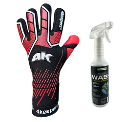 Rękawice 4KEEPERS NEO VIPER NC Junior z płynem do czyszczenia - technologia SUPER SOFT GRIP i nowoczesna czerwono-czarna kolorystyka