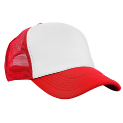 Czapka trucker 3803 biały/czerwony