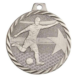 Medal piłkarski PC NZ19 srebrny piłkarz z gwiazdą wyróżnienie sportowe