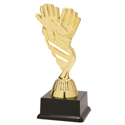 Statuetka BI SS1803 H19 Bramkarz – złota figurka z rękawicami bramkarskimi