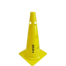 Pachołek z otworami META 38cm 2006001506Y – żółty pachołek treningowy do ćwiczeń manewrowania i przeszkód