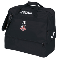 Torba Jedność Warszawa czarna – herb klubu i inicjały zawodnika