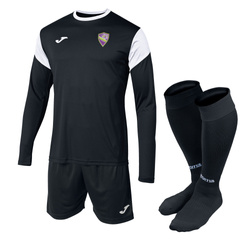 Zestaw bramkarski AP11 JABŁONNA czarny z getrami, herb DTF, numer na plecach, personalizowany