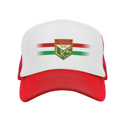 Czapka trucker 3803 MAZUR KARCZEW biało-czerwona – sublimacja, barwy klubowe