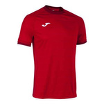 Koszulka piłkarska Joma Gold V 103239.600 - czerwona, krótki rękaw, materiał z recyklingu, prążkowany kołnierz, t-shirt do piłki nożnej i futsalu