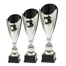 Zestaw pucharów BI P1611 H49 H44 H40 – ekonomiczne trofea piłkarskie na kamiennej podstawie