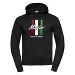 Bluza z kapturem MAZUR KARCZEW czarna – nadruk DTF, barwy klubowe, bawełna