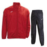 Zestaw ortalionowy Joma - czerwona kurtka Iris 100087.600 + czarne spodnie Leeds 100514.100, wodoodporny, oddychający