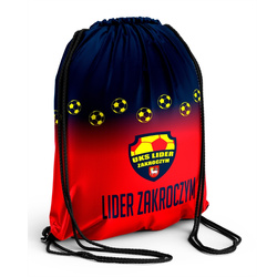 Worek na plecy LIDER ZAKROCZYM – indywidualny wzór sublimacyjny z logo klubu, lekki i praktyczny, wysyłka w 2 dni