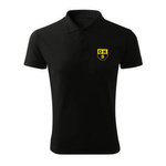 Koszulka polo OKS START OTWOCK czarna – bawełniana z herbem żakardowym dla kibiców i zawodników Otwockiego Klubu Sportowego