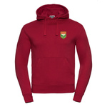 Bluza z kapturem MAZUR KARCZEW czerwona – wszyty herb, nadruk DTF, barwy klubowe