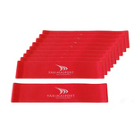 Guma fitness – zestaw 20 gum czerwonych o średnim oporze do treningu oporowego i rozciągania