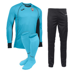 Zestaw bramkarski AP 11 LEGIONOWO niebieski – bluza, spodnie, getry z herbem DTF, personalizowany